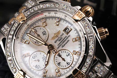 replica breitling with diamond bezel|breitling diamond bezel men's watch.